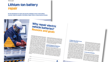 Cover of the whitepaper on battery repair. 