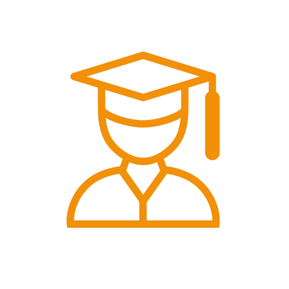 Icon person with mortarboard